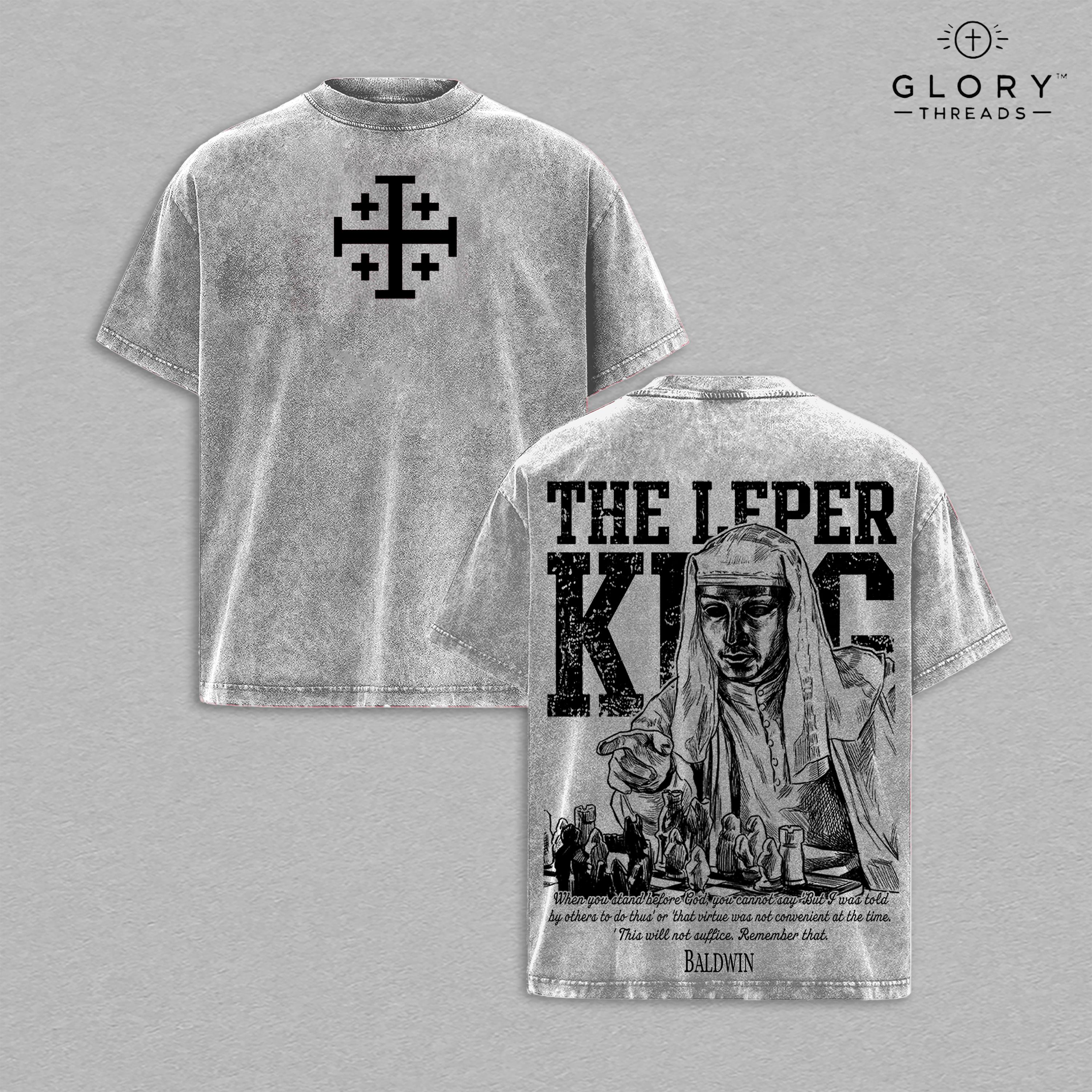 Retro Baldwin IV Leper King Washed Tee – Jerusalem Crusader Streetwear