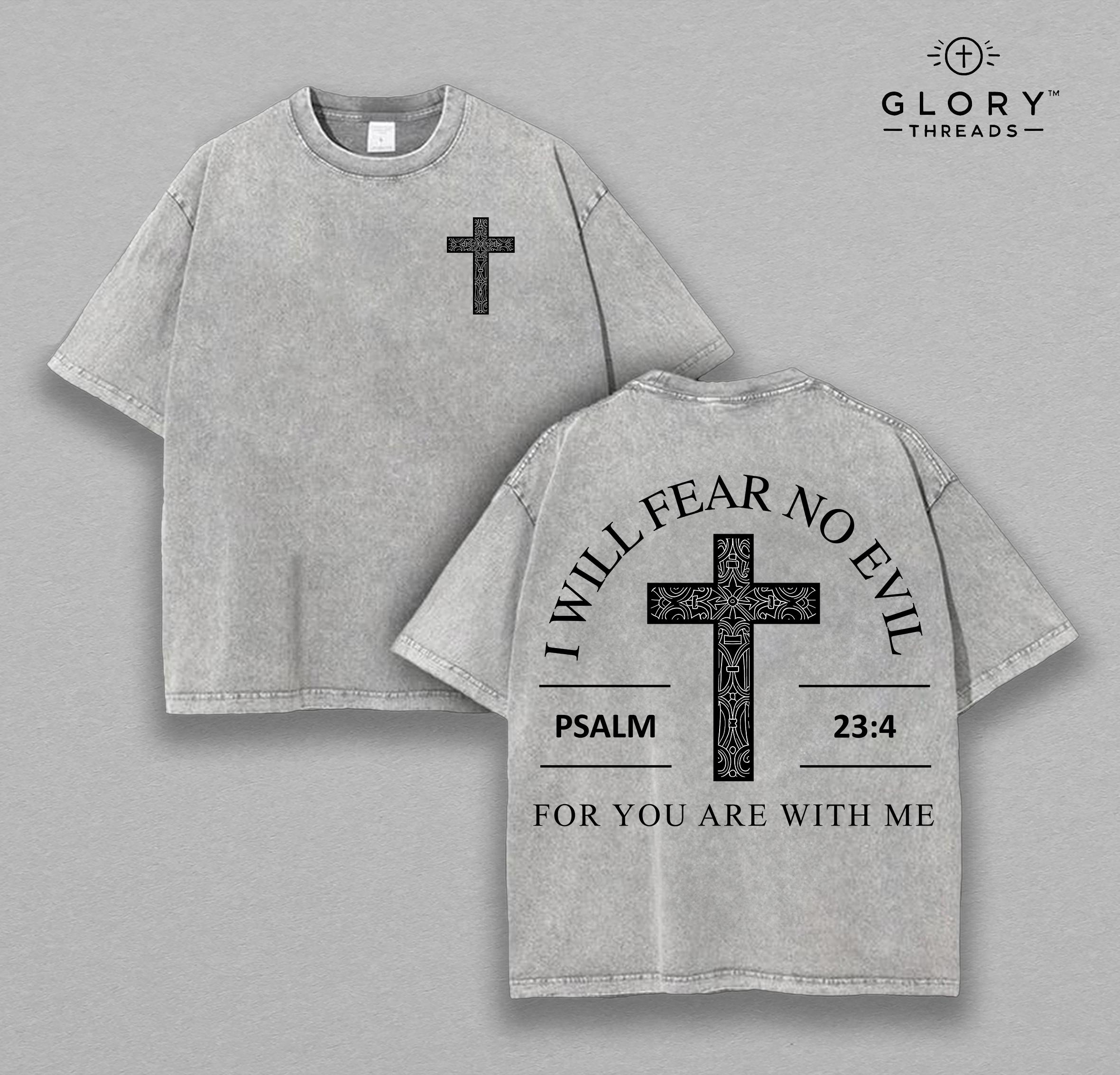 I Will Fear No Evil Washed Tee – Vintage Christian Jesus Apparel