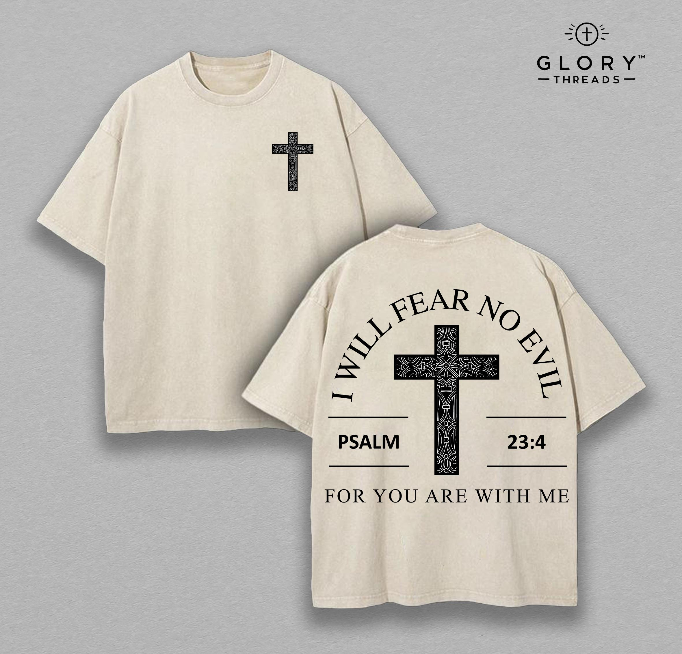 I Will Fear No Evil Washed Tee – Vintage Christian Jesus Apparel