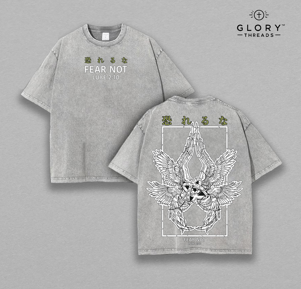 Fear Not Luke 2:10 Washed Tee – Seraphim Christian Streetwear