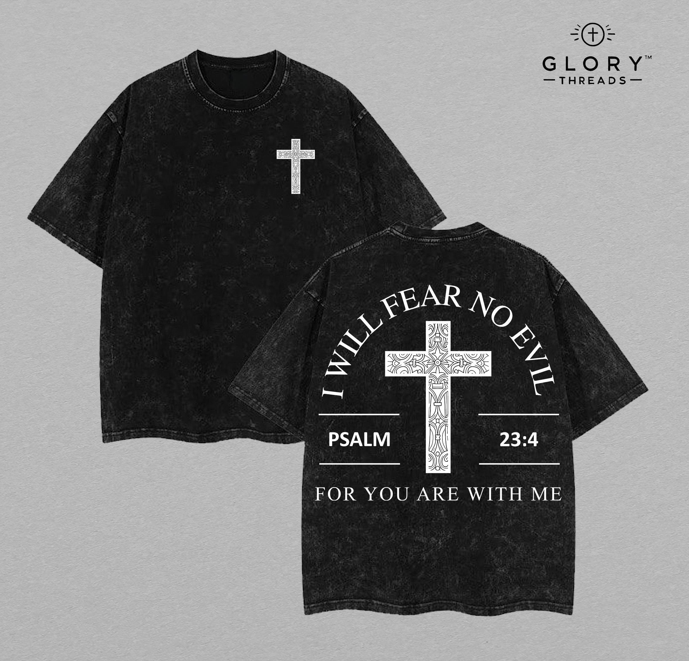I Will Fear No Evil Washed Tee – Vintage Christian Jesus Apparel