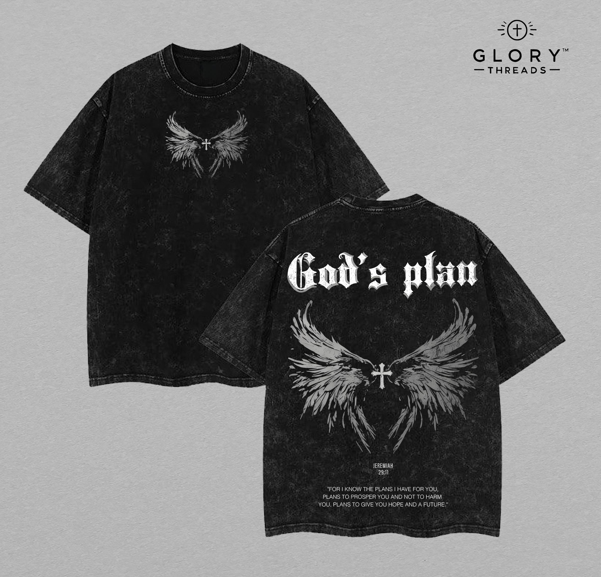 God Plan Washed Tee – Christian Wing Streetwear Jesus Apparel