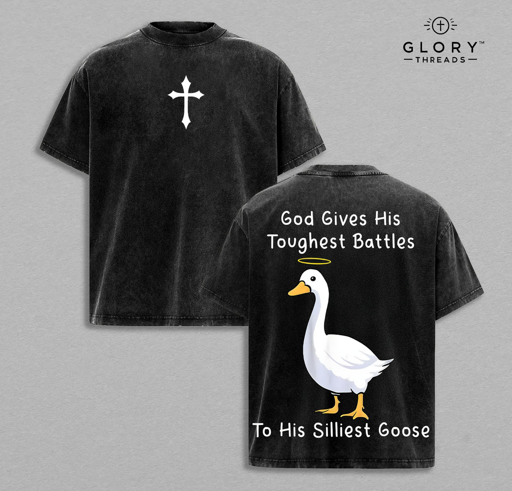 God Goose Washed Tee – Funny Christian Faith Streetwear
