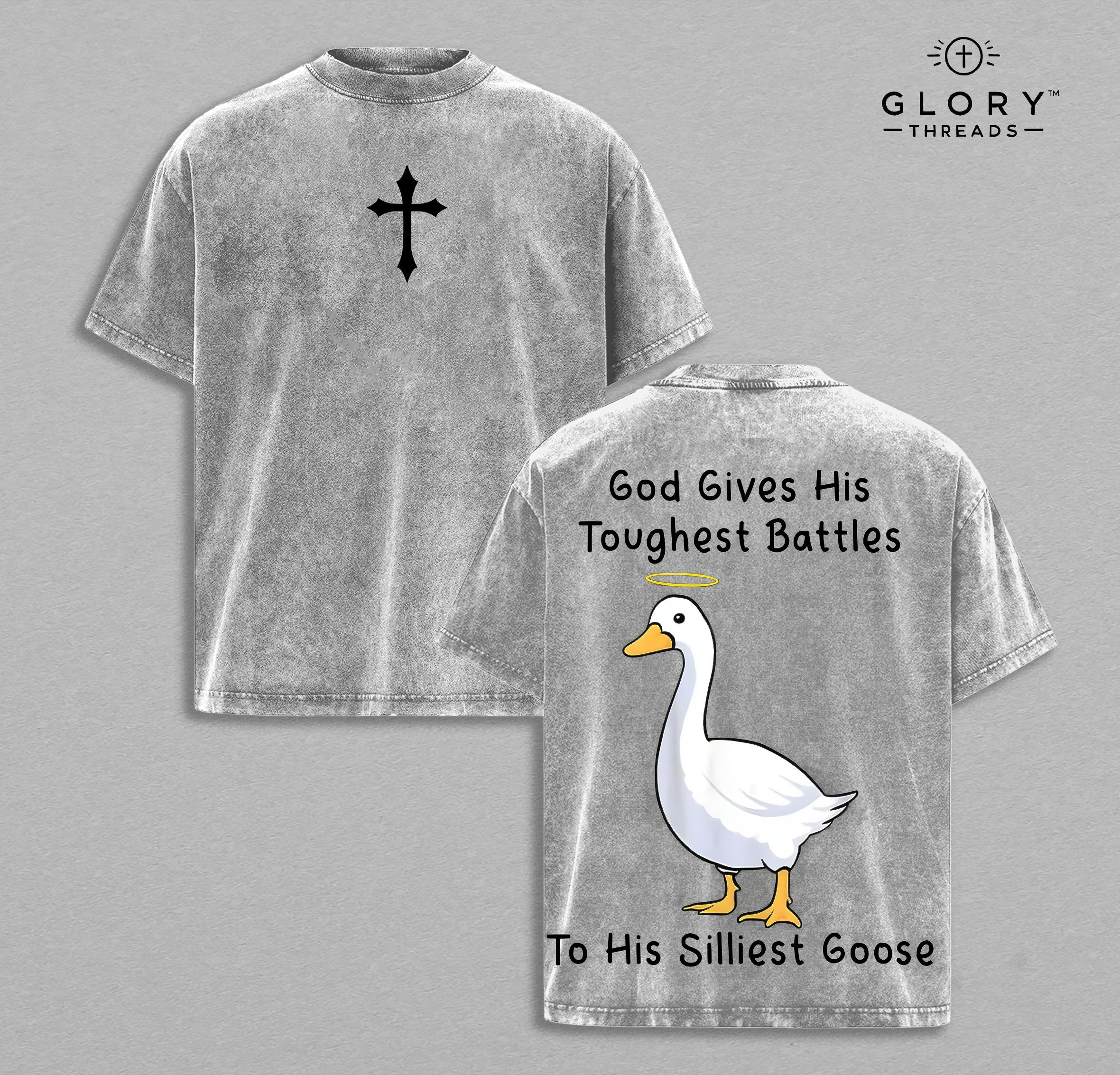 God Goose Washed Tee – Funny Christian Faith Streetwear
