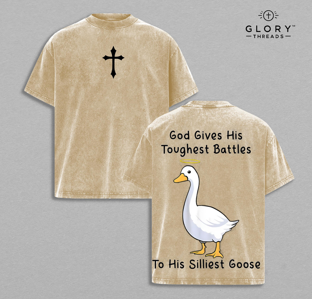 God Goose Washed Tee – Funny Christian Faith Streetwear