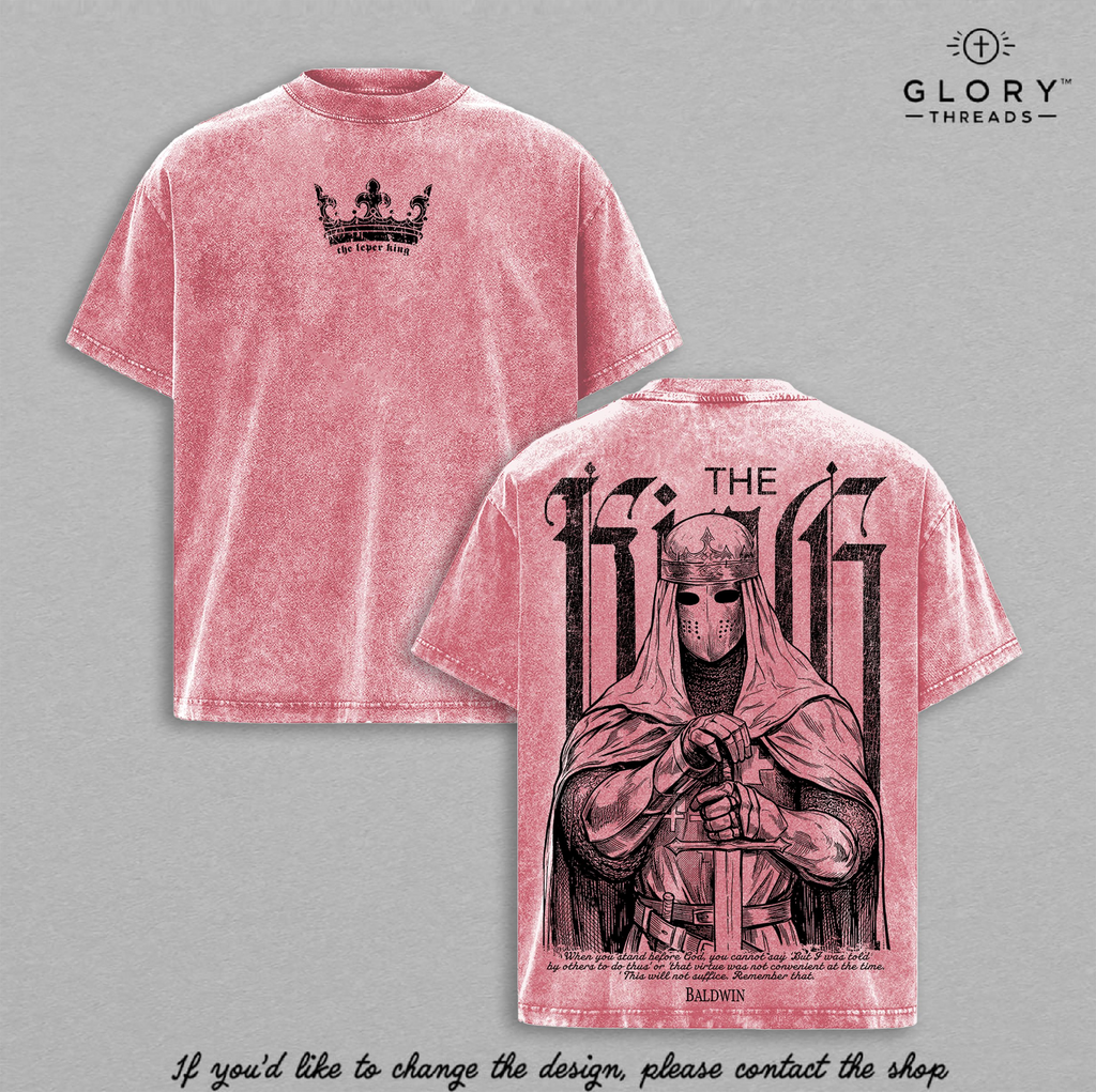 Baldwin IV Battle Worn Washed Tee – Medieval Crusade Graphic Streetwear for Men