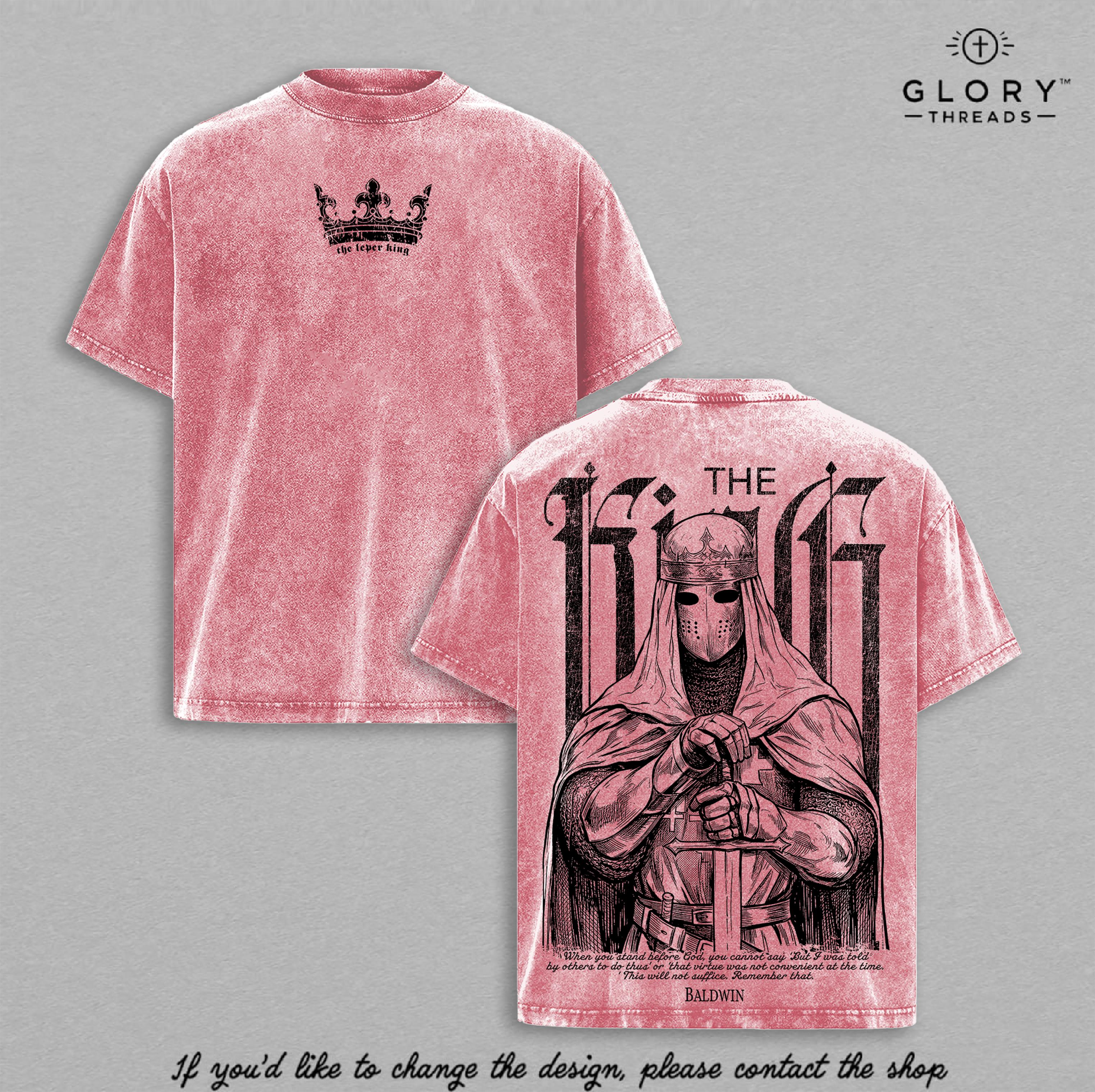 Baldwin IV Battle Worn Washed Tee – Medieval Crusade Graphic Streetwear for Men