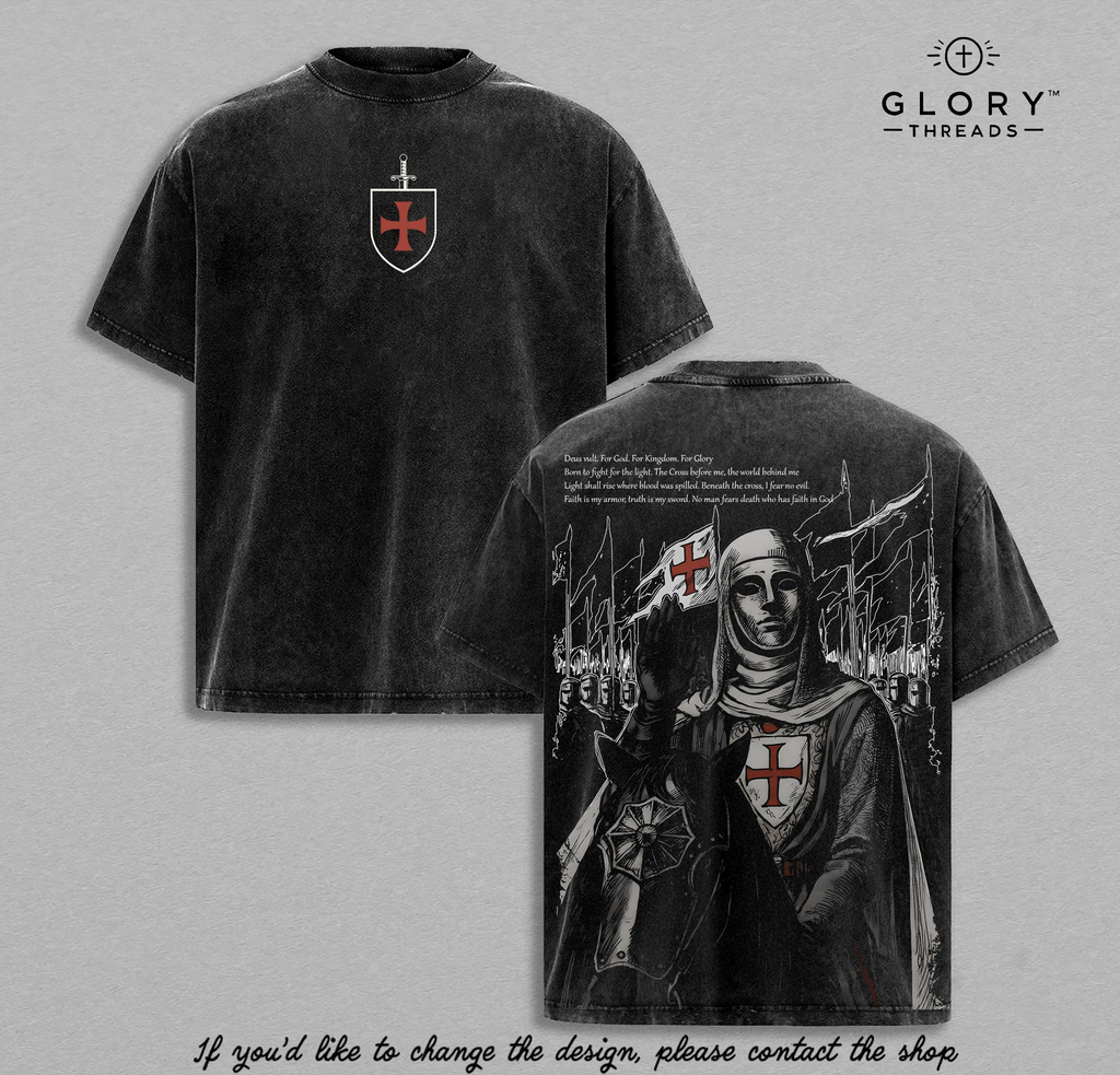 Baldwin IV Sacred Throne Washed T-Shirt – Holy Kingdom Streetwear for Men