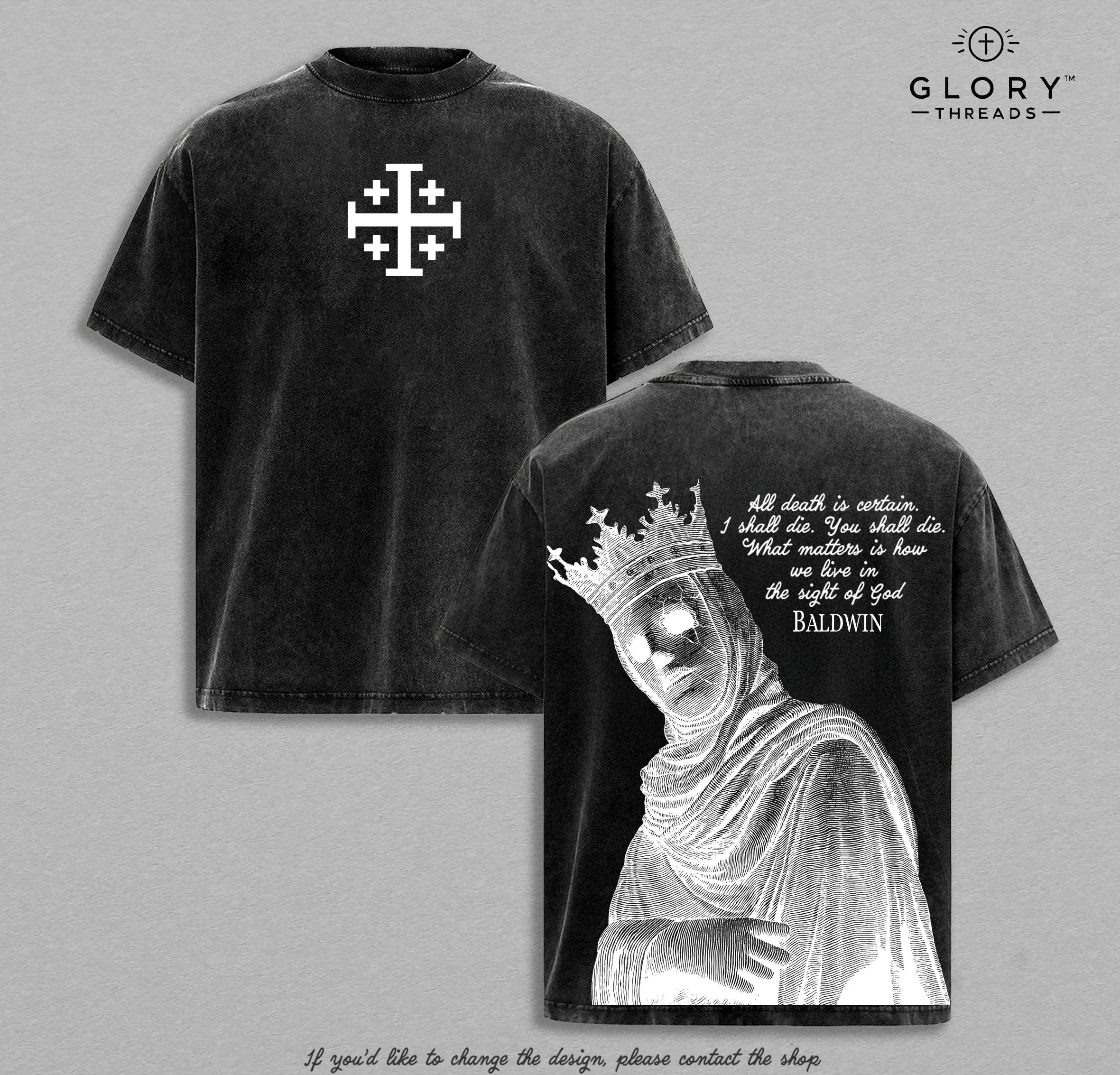 Baldwin IV Leper King Washed Tee – Jerusalem Cross Christian Wear