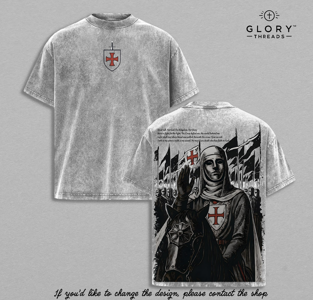 Baldwin IV Sacred Throne Washed T-Shirt – Holy Kingdom Streetwear for Men