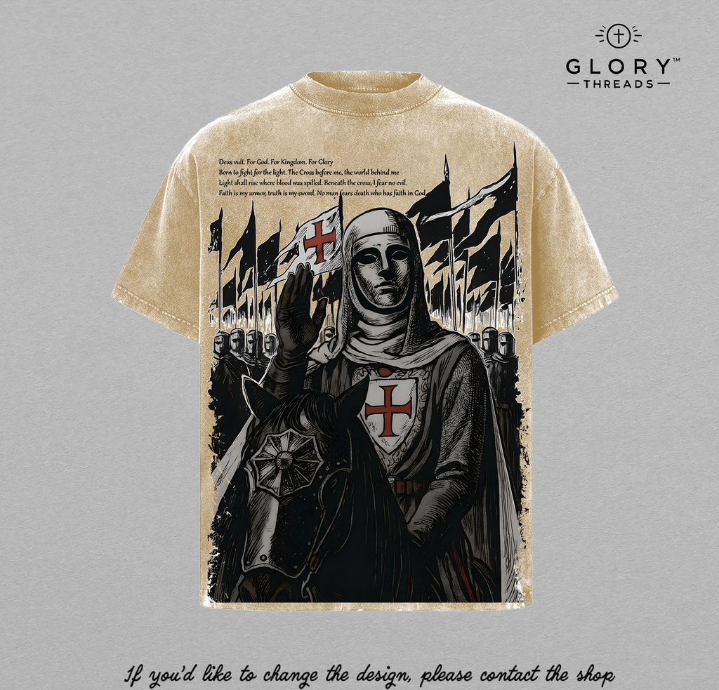 Baldwin IV Sacred Throne Washed T-Shirt – Holy Kingdom Streetwear for Men