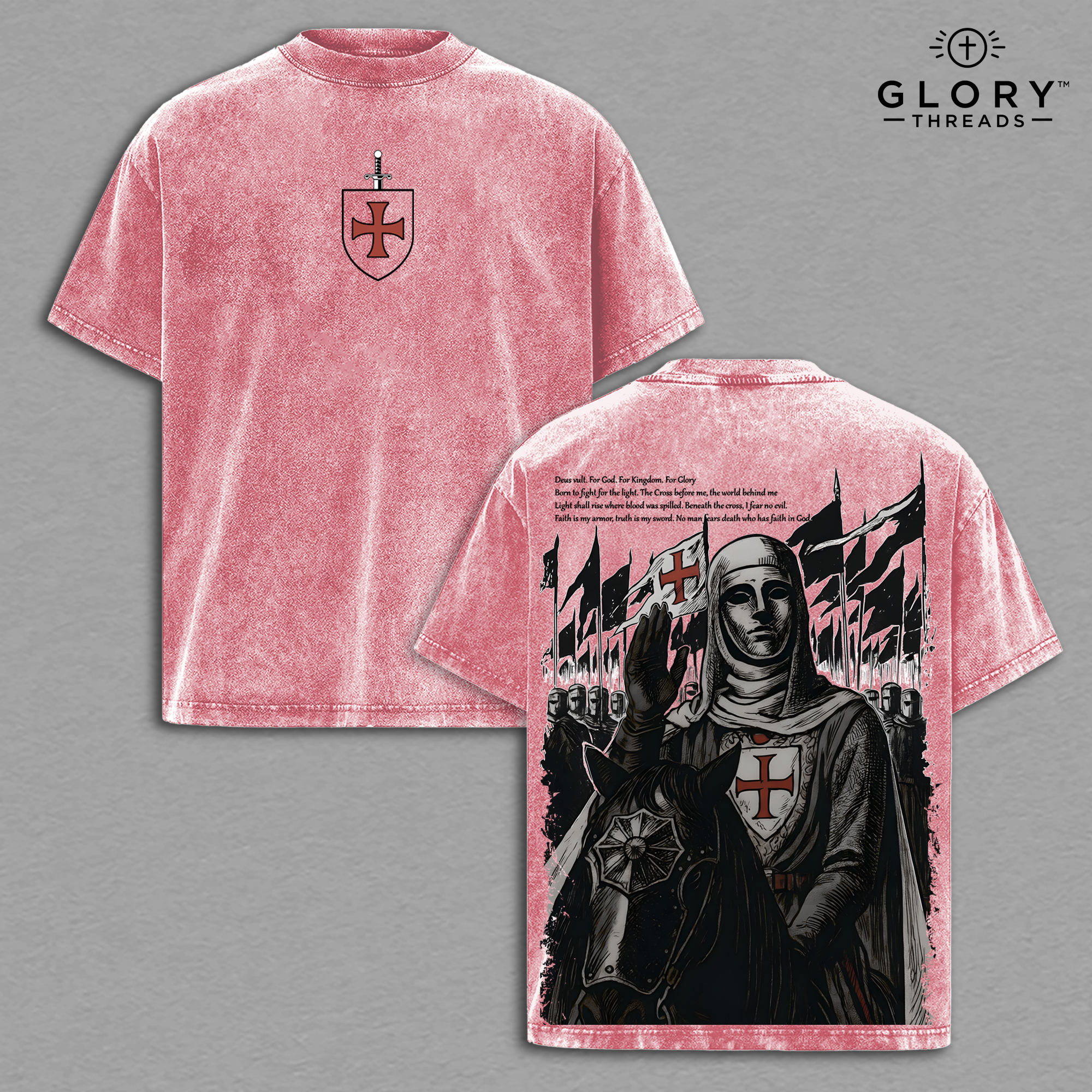 Baldwin IV Sacred Throne Washed T-Shirt – Holy Kingdom Streetwear for Men