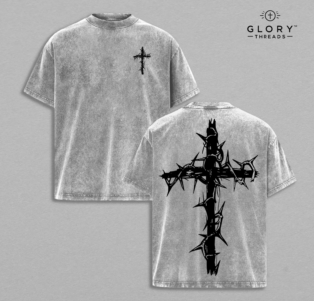 Cross Print Drop Shoulder Tee – Christian Streetwear Pullover