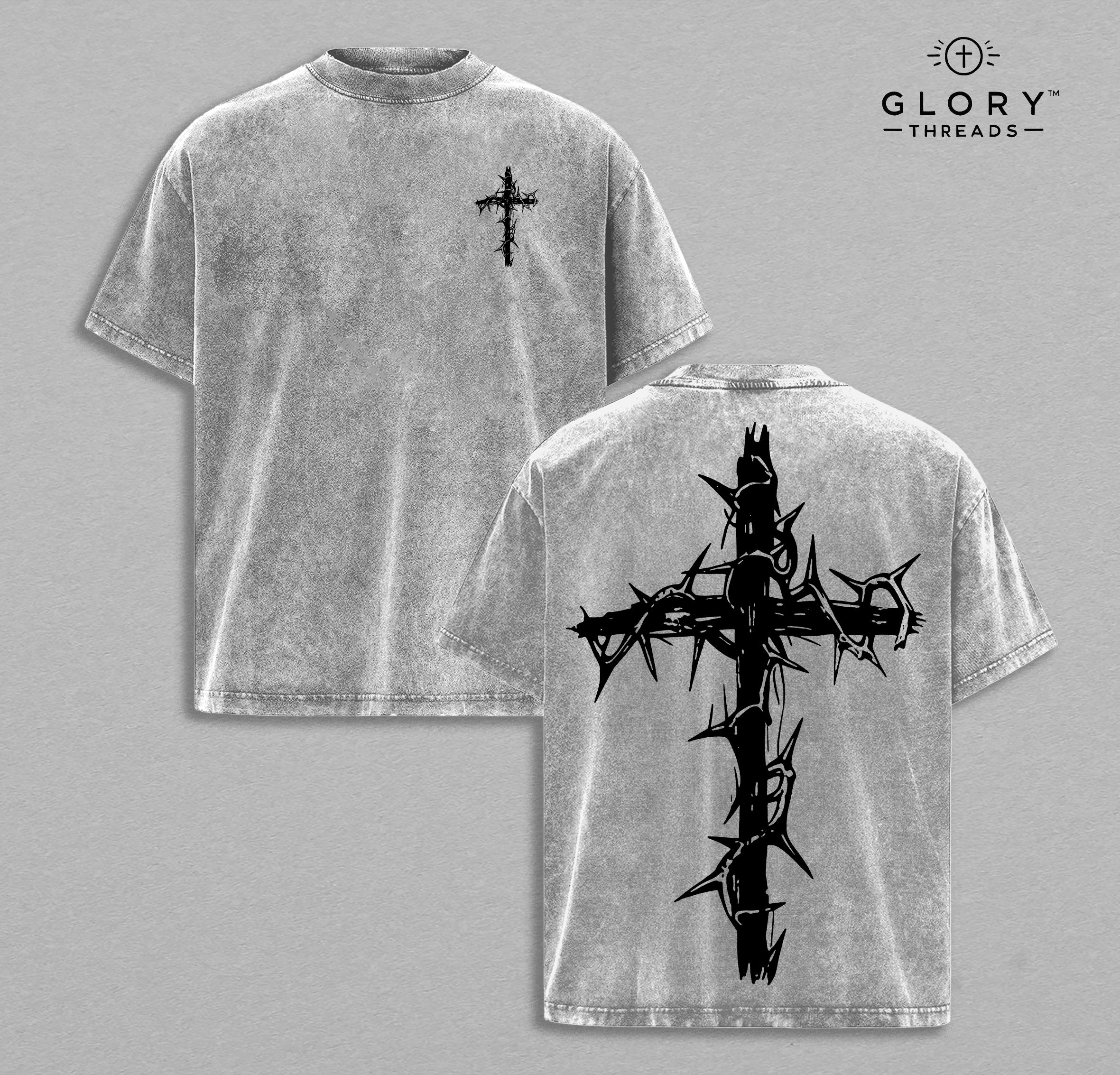 Cross Print Drop Shoulder Tee – Christian Streetwear Pullover