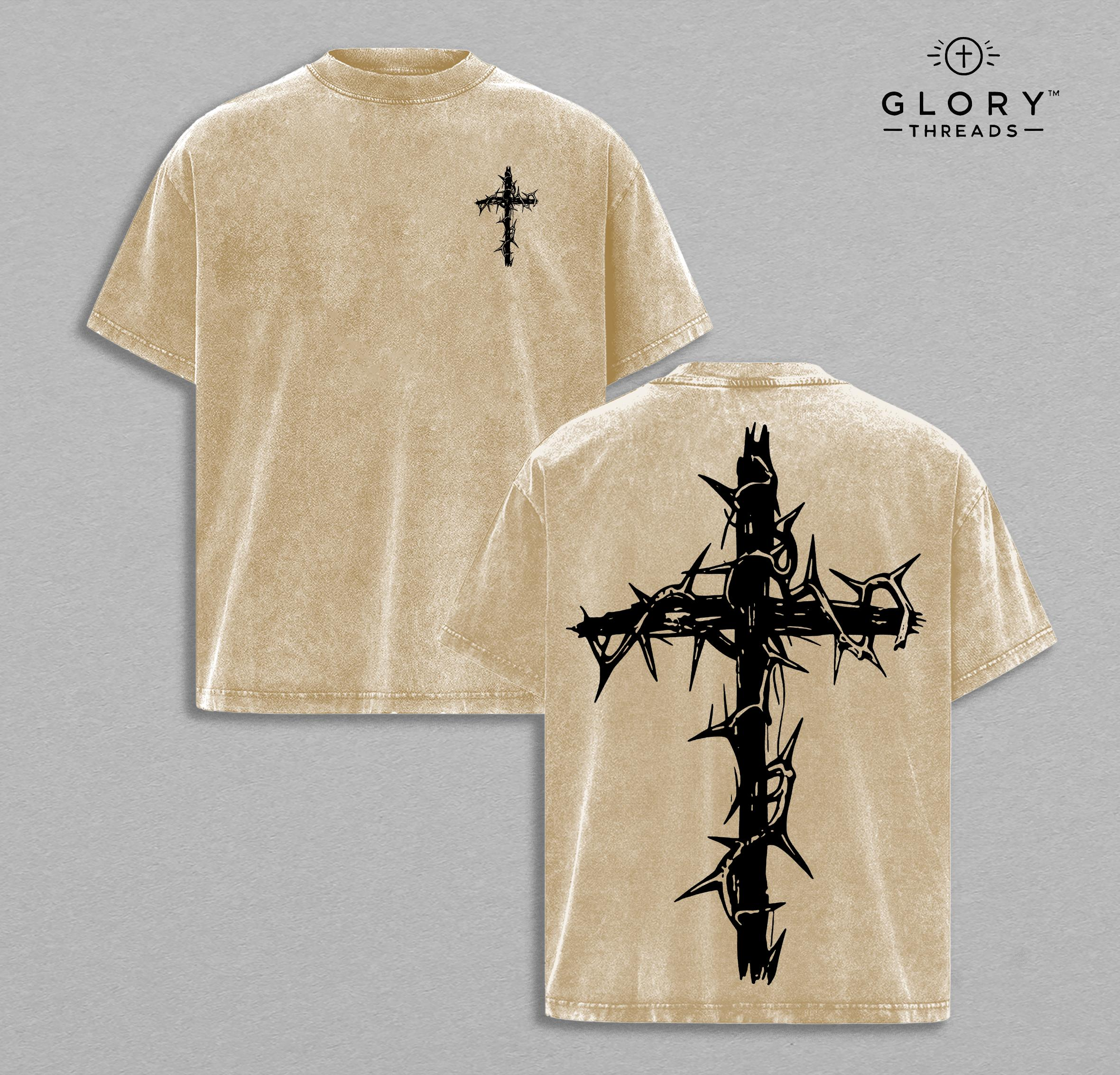 Cross Print Drop Shoulder Tee – Christian Streetwear Pullover