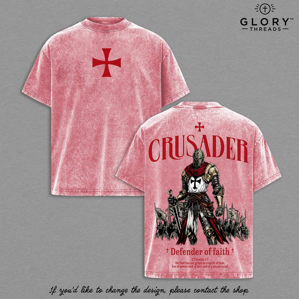 Crusader Defender of Faith Washed Tee – Medieval Christian Streetwear