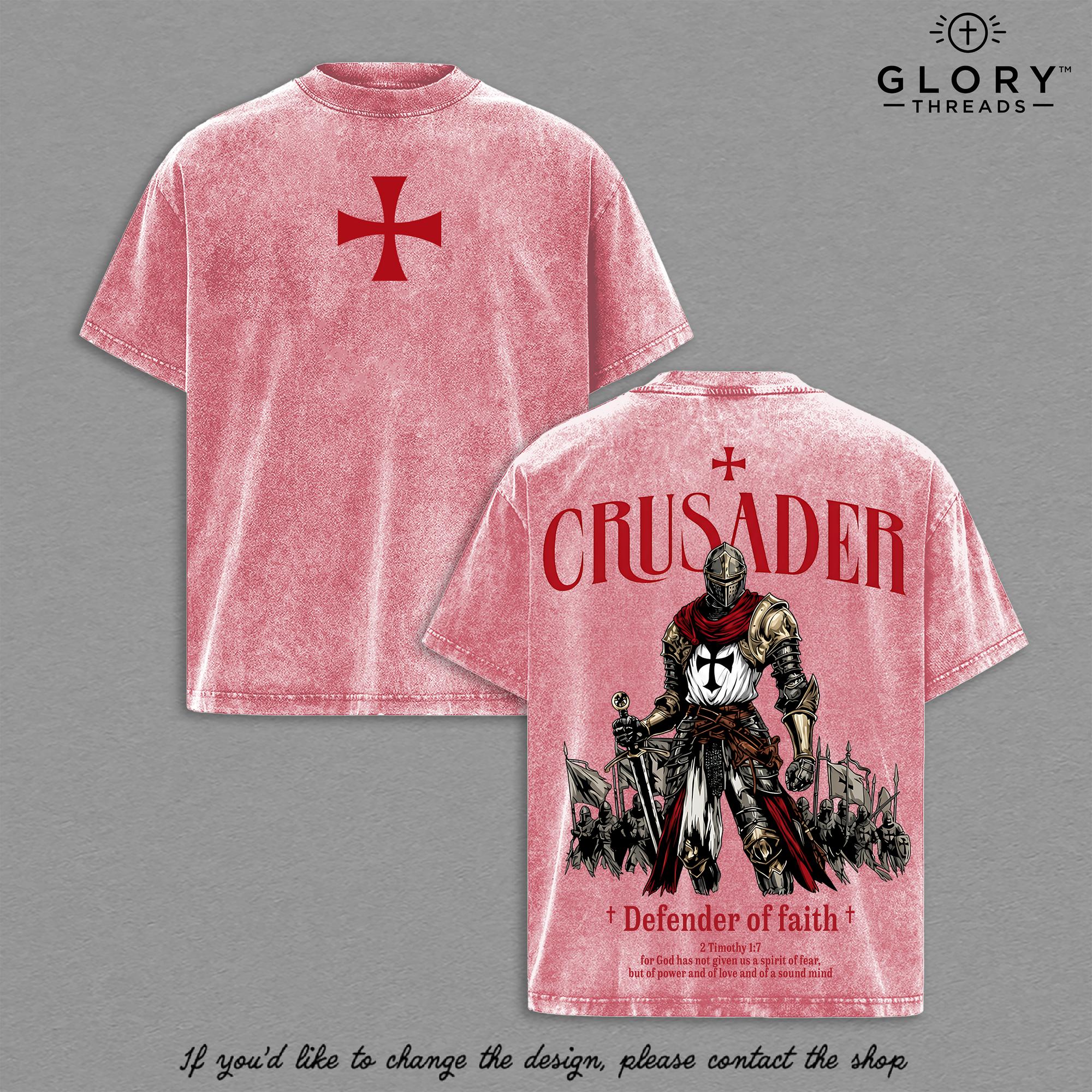 Crusader Defender of Faith Washed Tee – Medieval Christian Streetwear