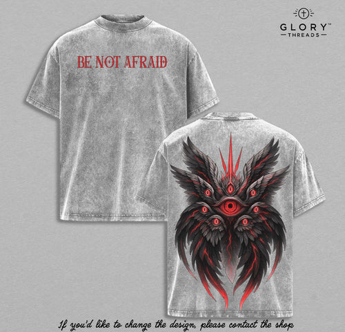 Be Not Afraid Seraphim Angel Vintage Washed Tee - Christian Faith