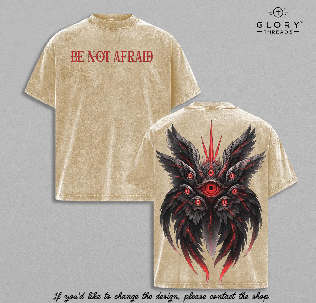 Be Not Afraid Seraphim Angel Vintage Washed Tee - Christian Faith