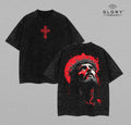 Jesus Looking Up Vintage Washed Tee - Christian Cross Streetwear
