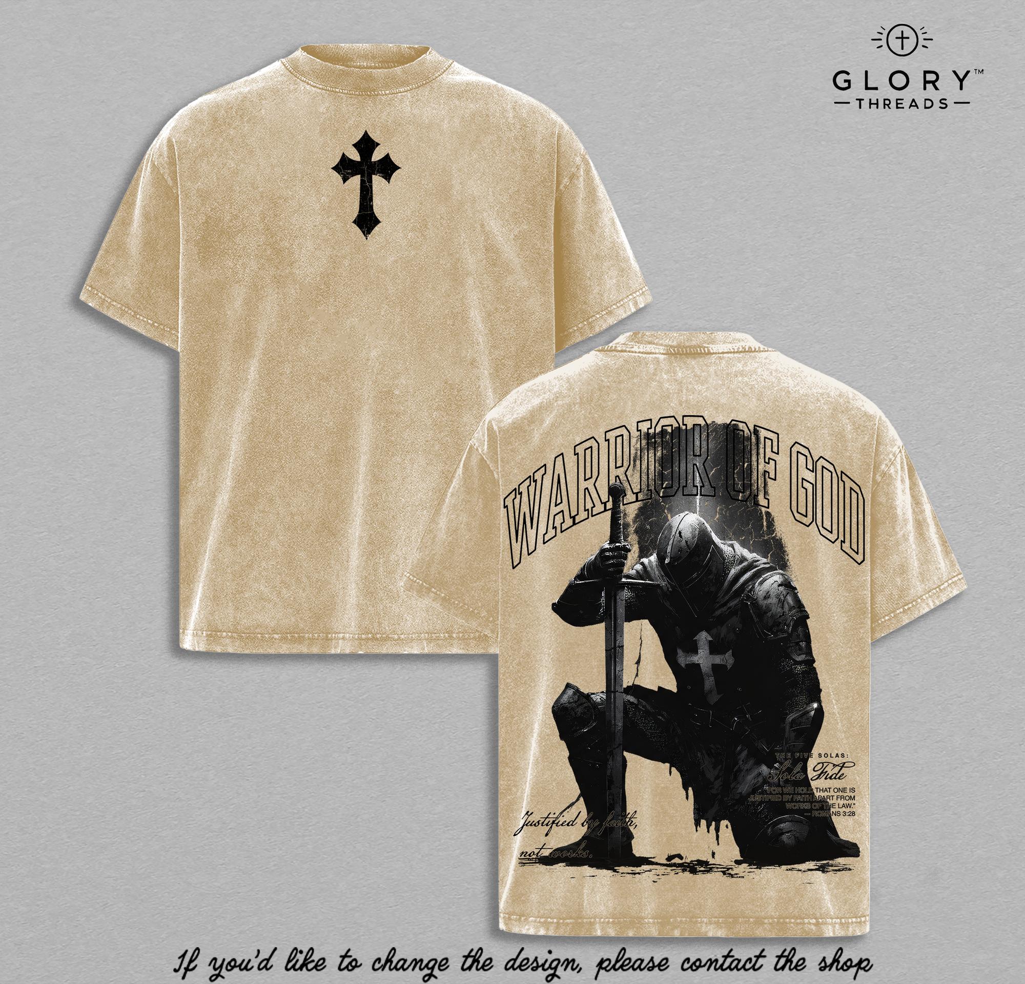 Warrior of God Christian Knight Vintage Washed Tee - Armor of God