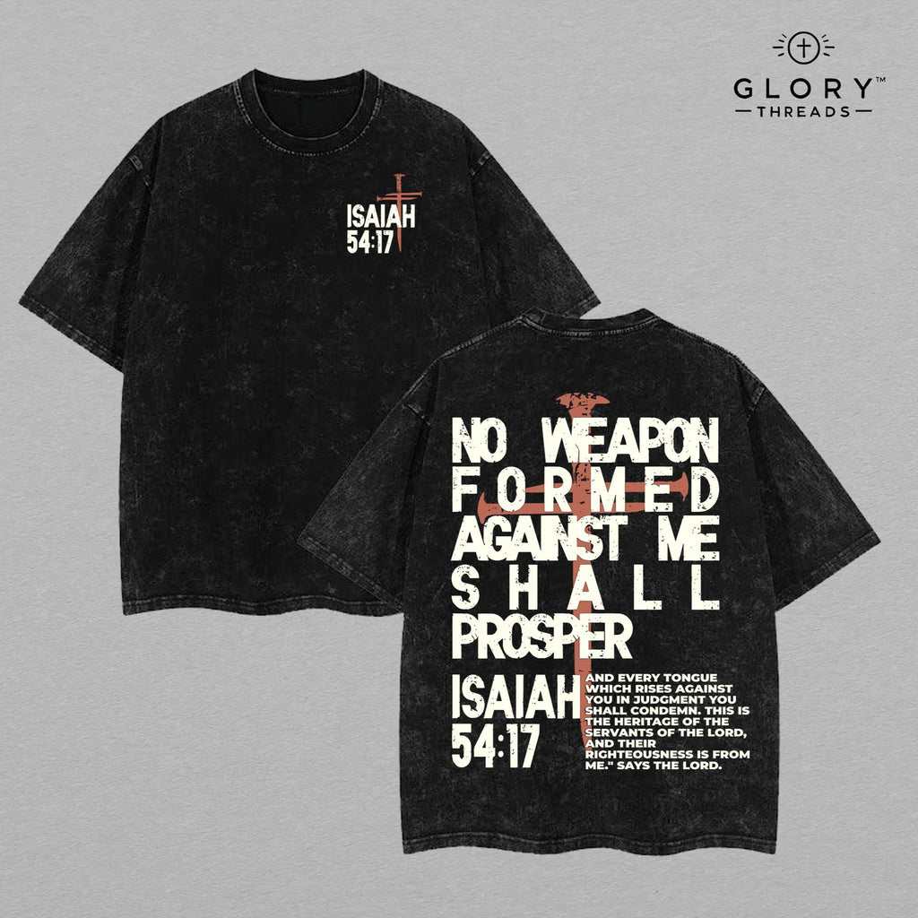 No Weapon Christian Vintage Washed Tee - Jesus Faith Streetwear