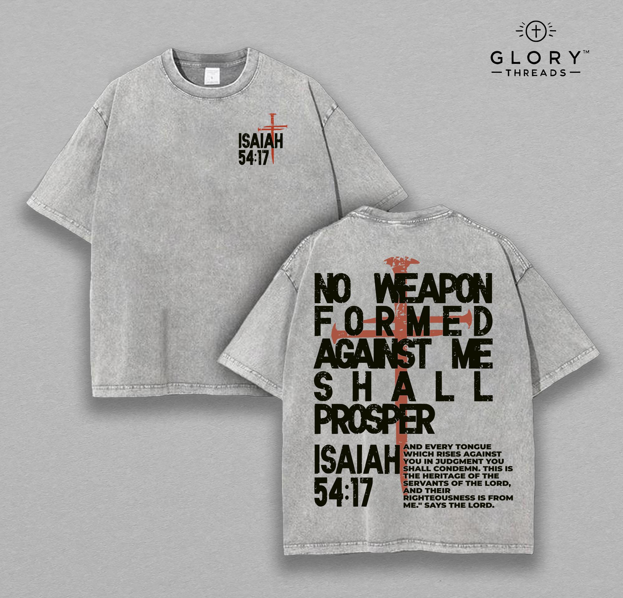 No Weapon Christian Vintage Washed Tee - Jesus Faith Streetwear