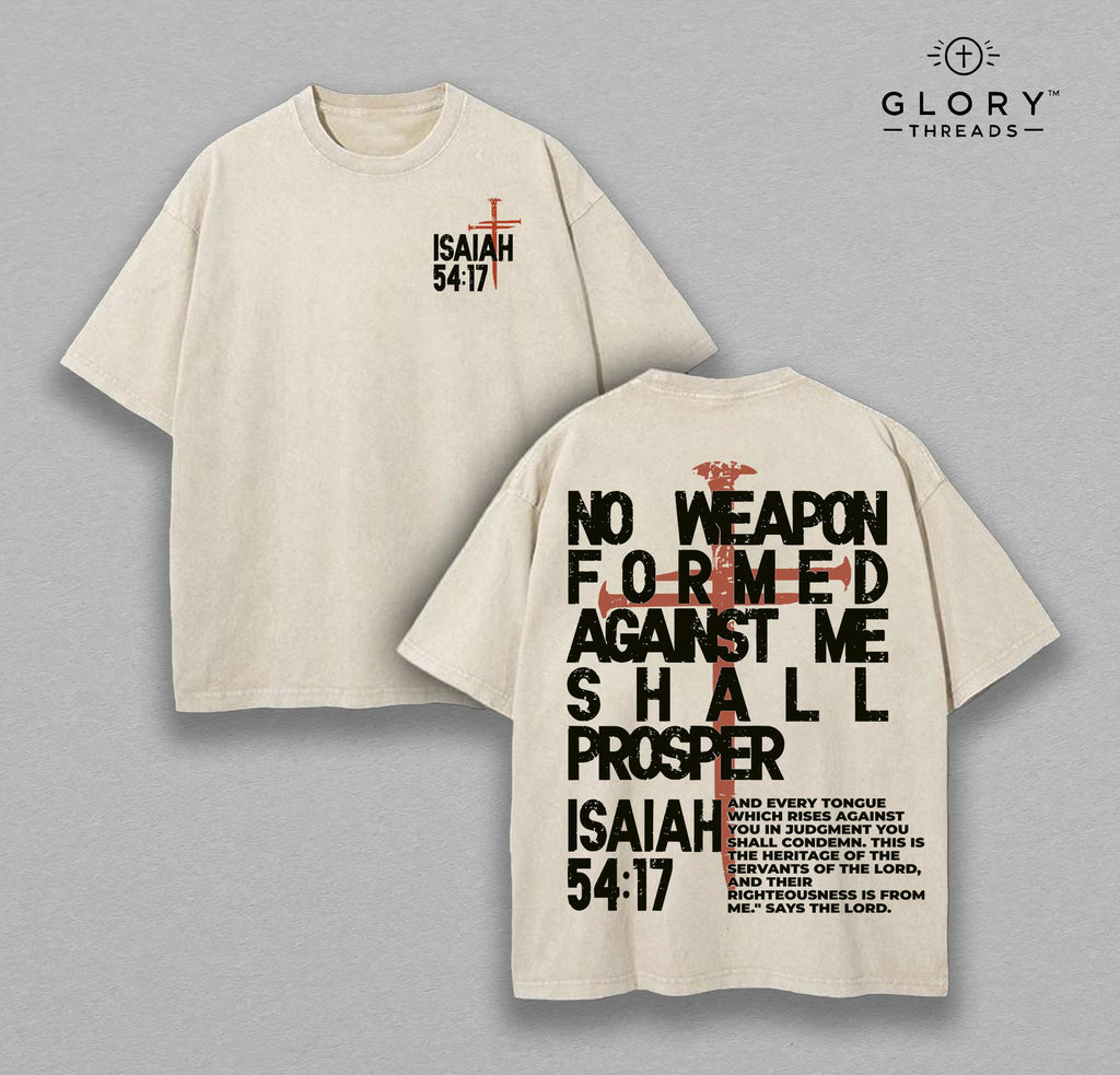 No Weapon Christian Vintage Washed Tee - Jesus Faith Streetwear