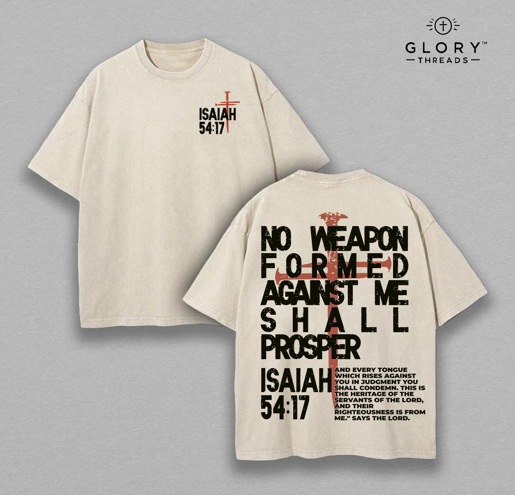 No Weapon Christian Vintage Washed Tee - Jesus Faith Streetwear