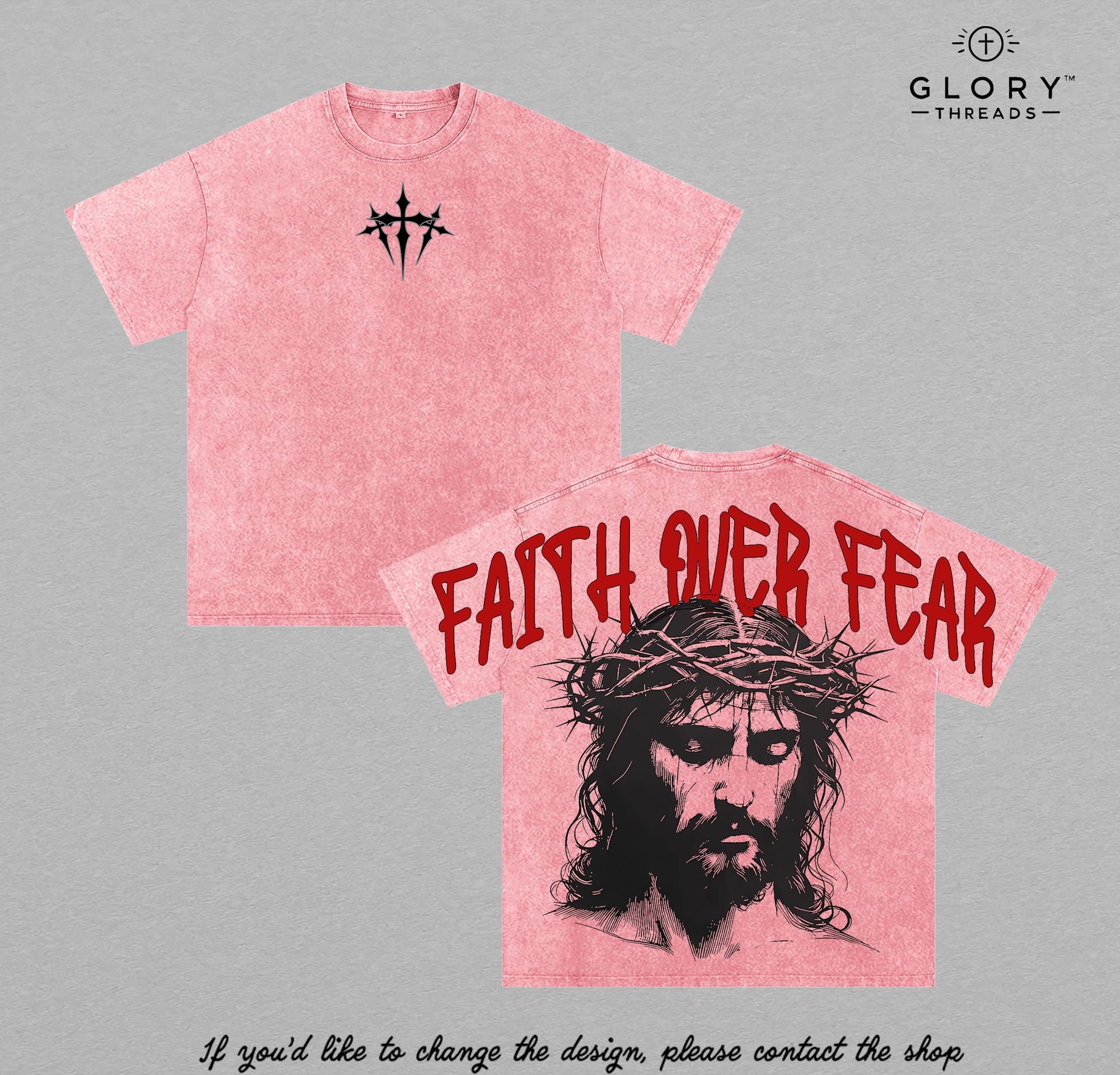 Faith Over Fear Vintage Washed Tee - Crown of Thorns Christian