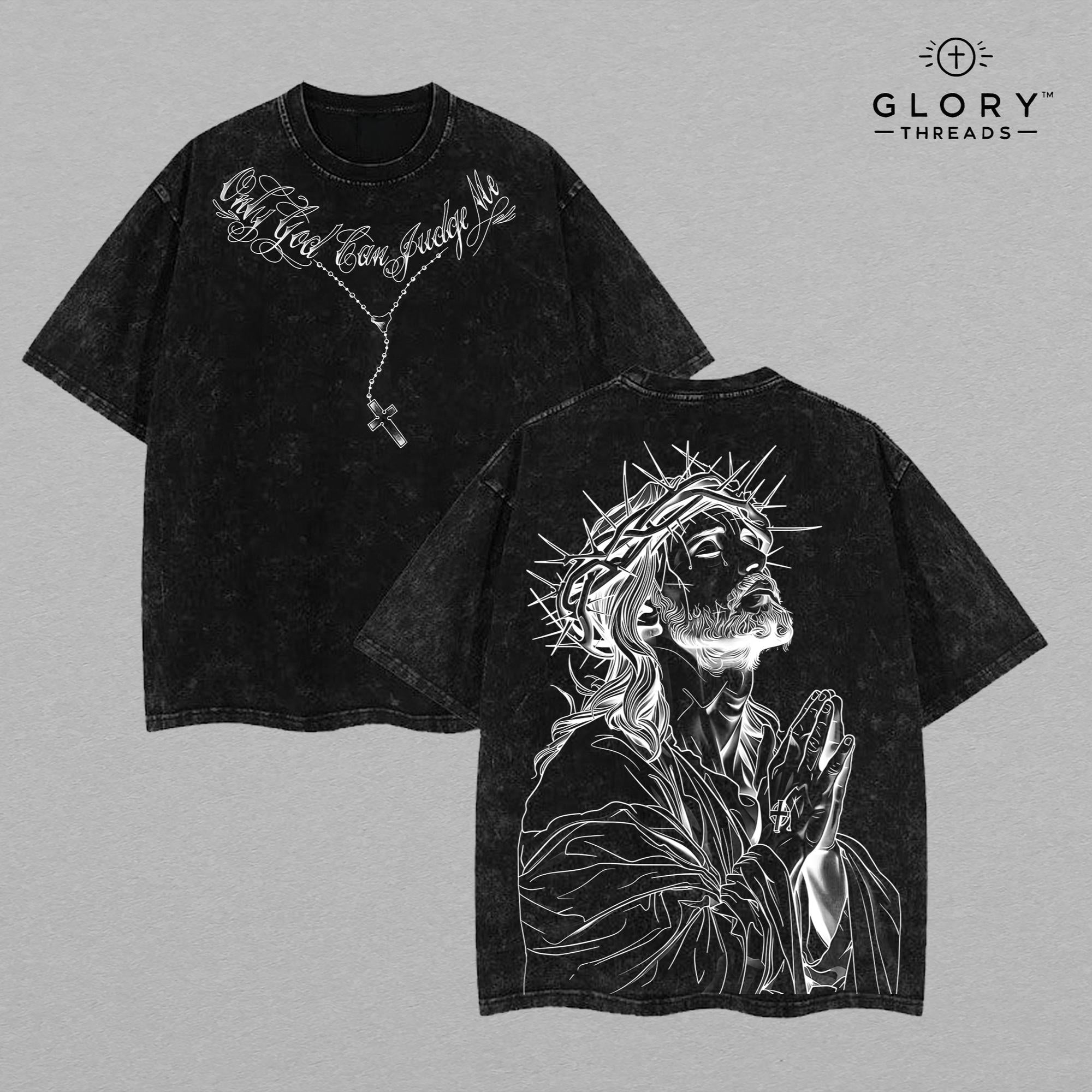 Only God Can Judge Me Washed Tee – Christian Faith Streetwear Shirt