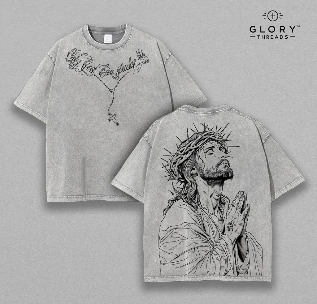 Only God Can Judge Me Washed Tee – Christian Faith Streetwear Shirt
