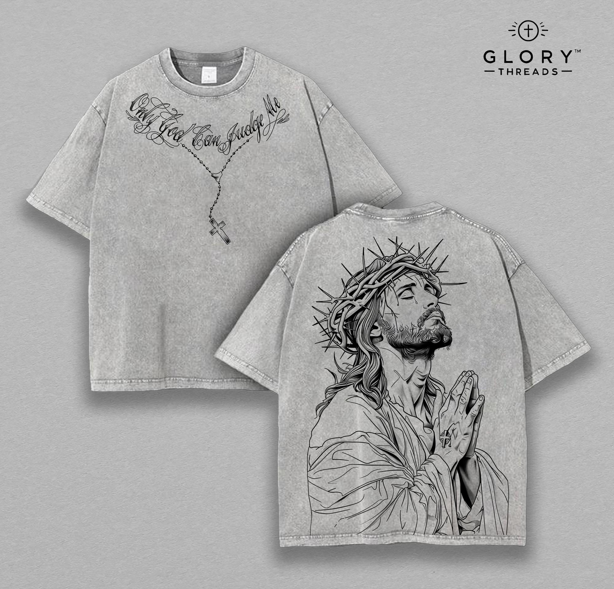 Only God Can Judge Me Washed Tee – Christian Faith Streetwear Shirt