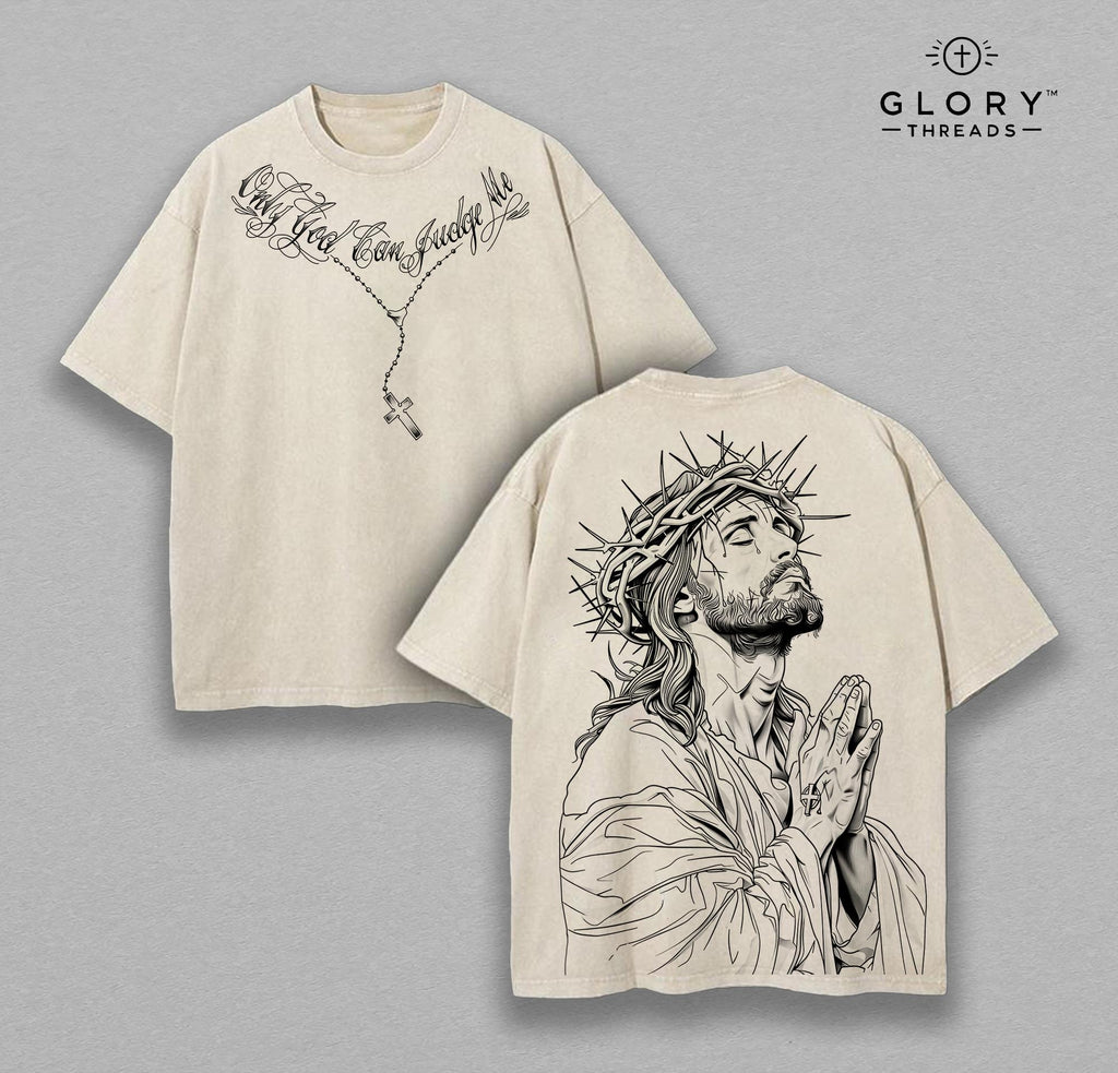 Only God Can Judge Me Washed Tee – Christian Faith Streetwear Shirt