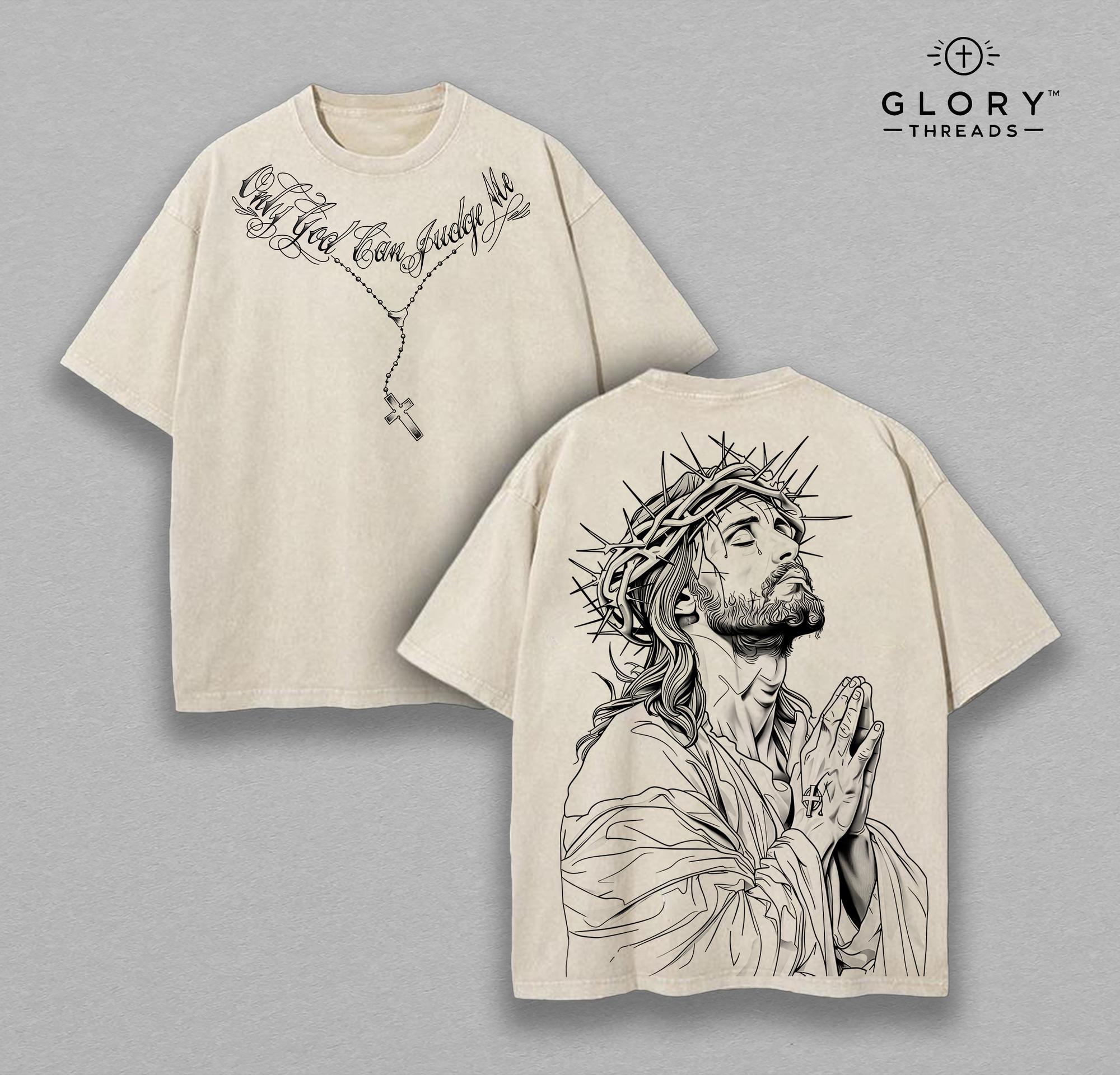 Only God Can Judge Me Washed Tee – Christian Faith Streetwear Shirt