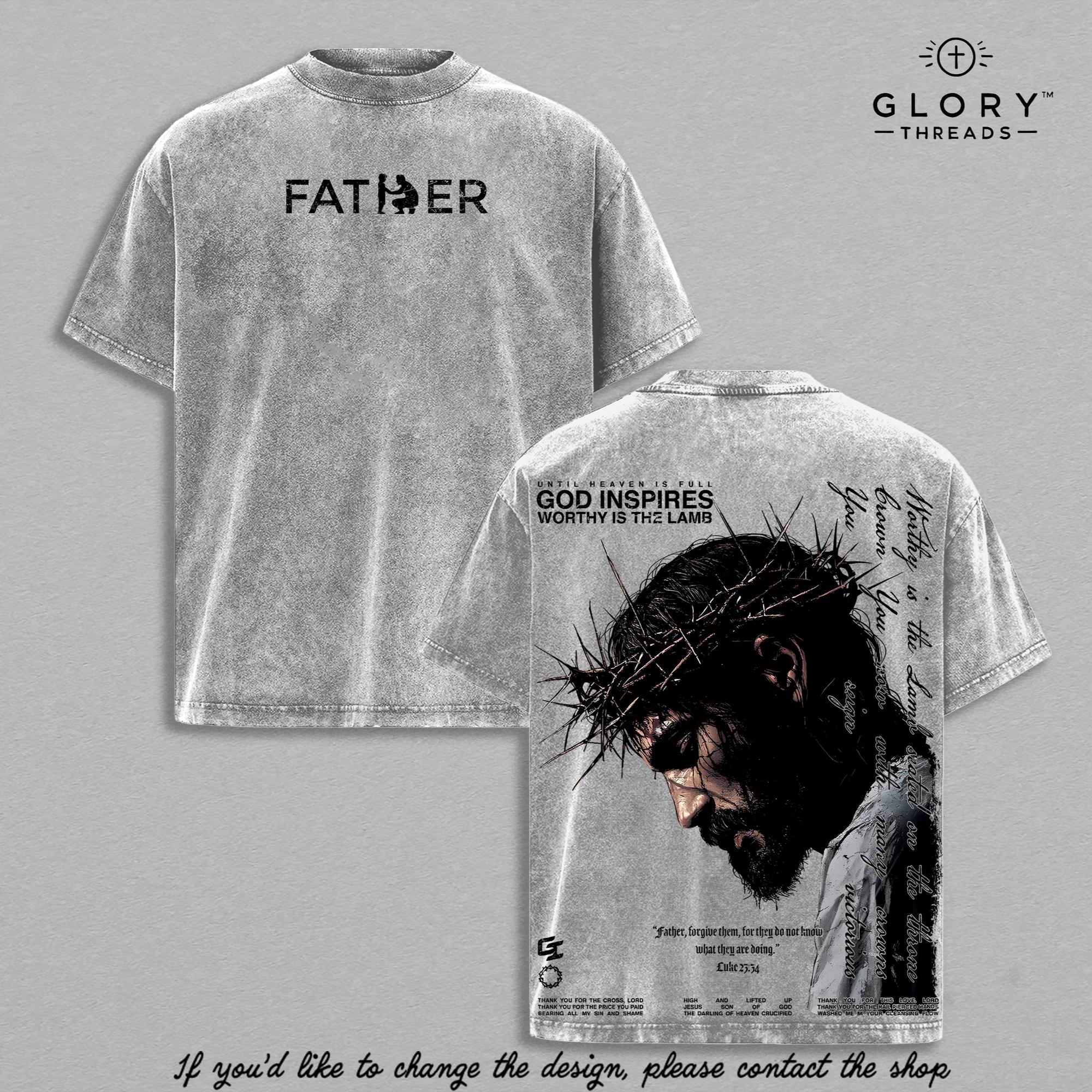 Father Forgive Them Washed Tee – Jesus Christian Faith Streetwear