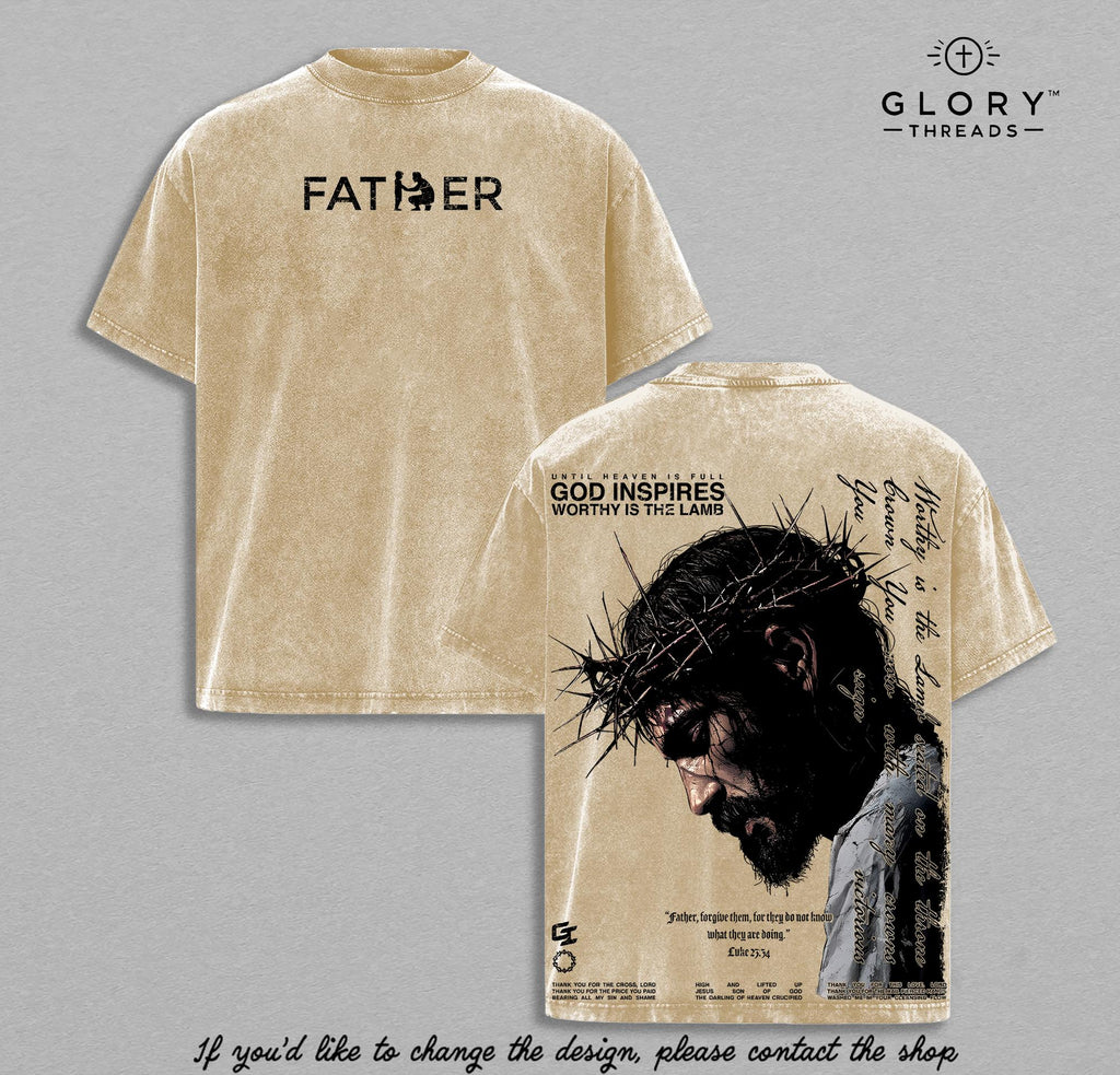 Father Forgive Them Washed Tee – Jesus Christian Faith Streetwear