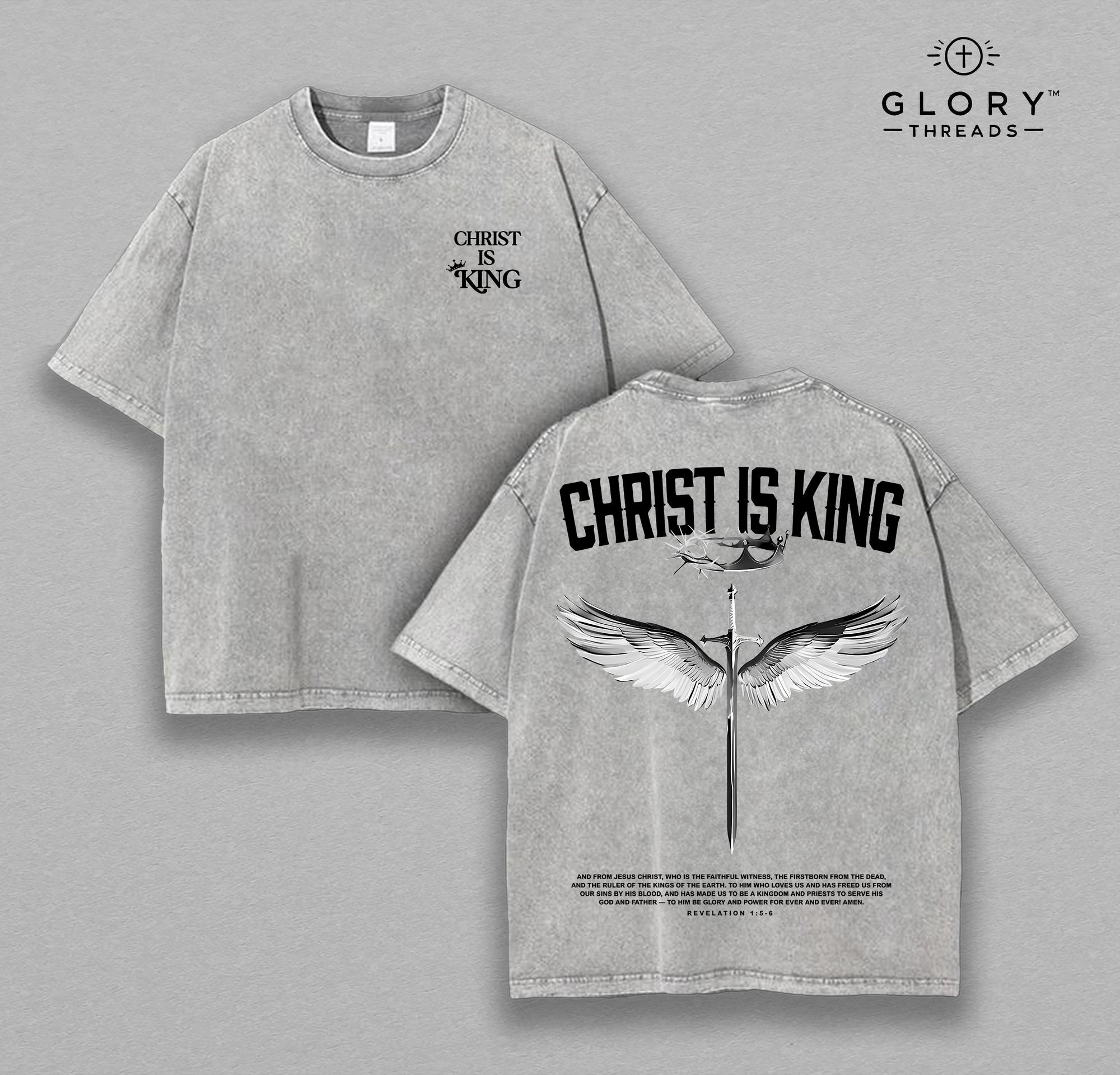 Christ Is King Washed Tee – Jesus Christian Faith Streetwear