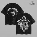 Jesus and Cross Washed Tee – Christian Easter Faith Streetwear